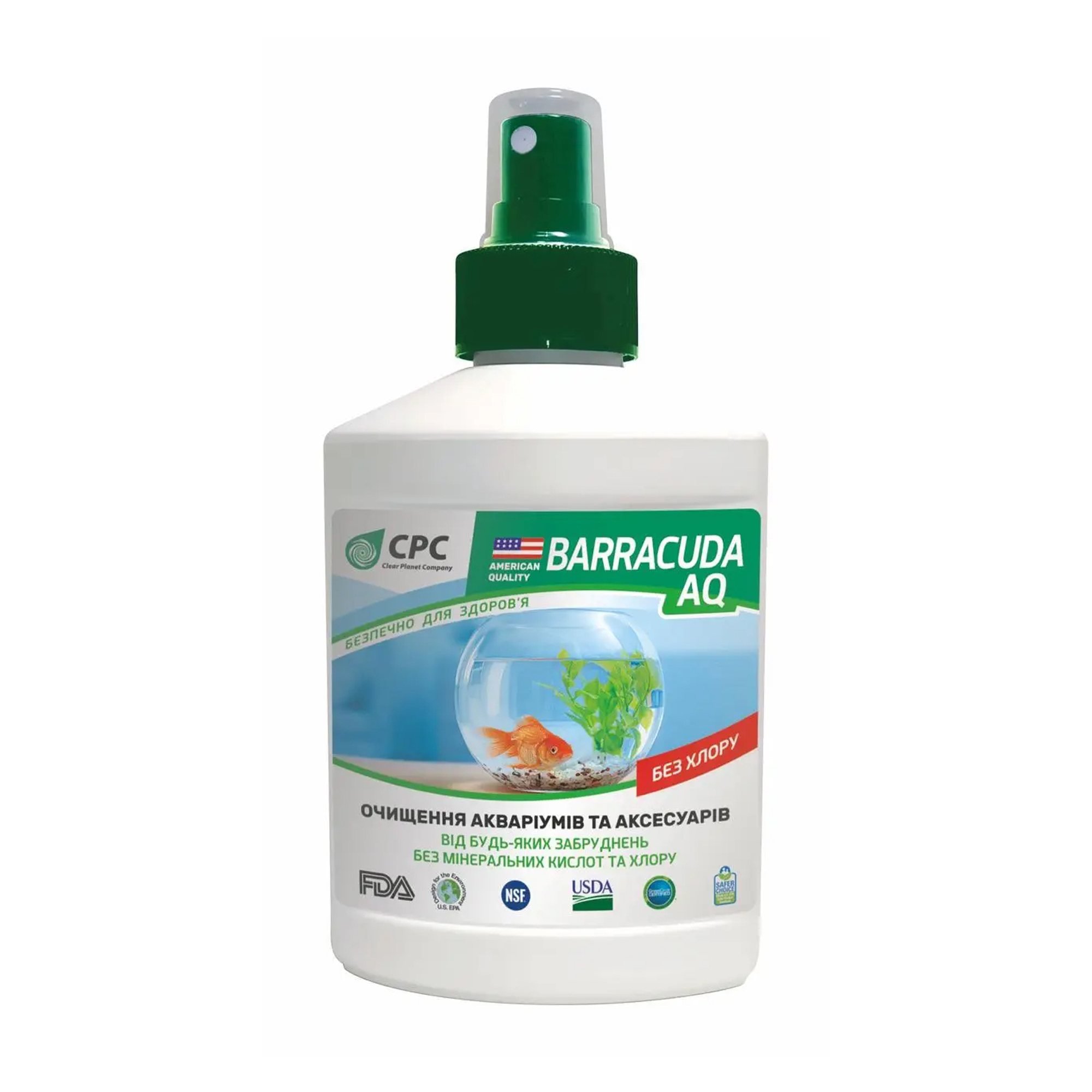 

Засіб для очищення акваріумів CPC Barracuda AQ без хлору, 250 мл