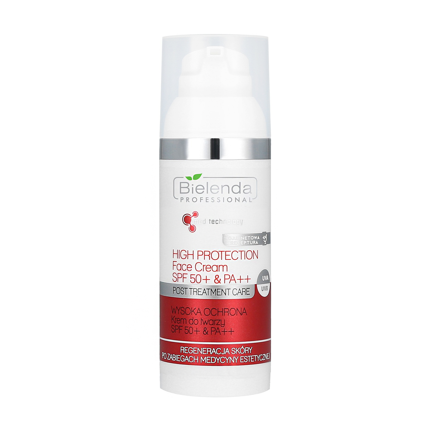 

Уцінка! Сонцезахисний крем для обличчя Bielenda Professional Post Treatment Care High Protection Face Cream, SPF 50+ & PA++, 50 мл