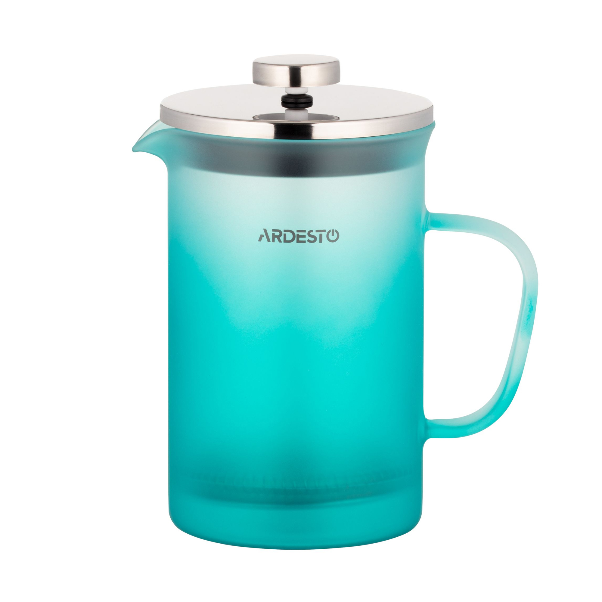 

Френч-прес Ardesto Fresh, пластик, матовий, блакитний тіффані, 800 мл (AR1108BFM)