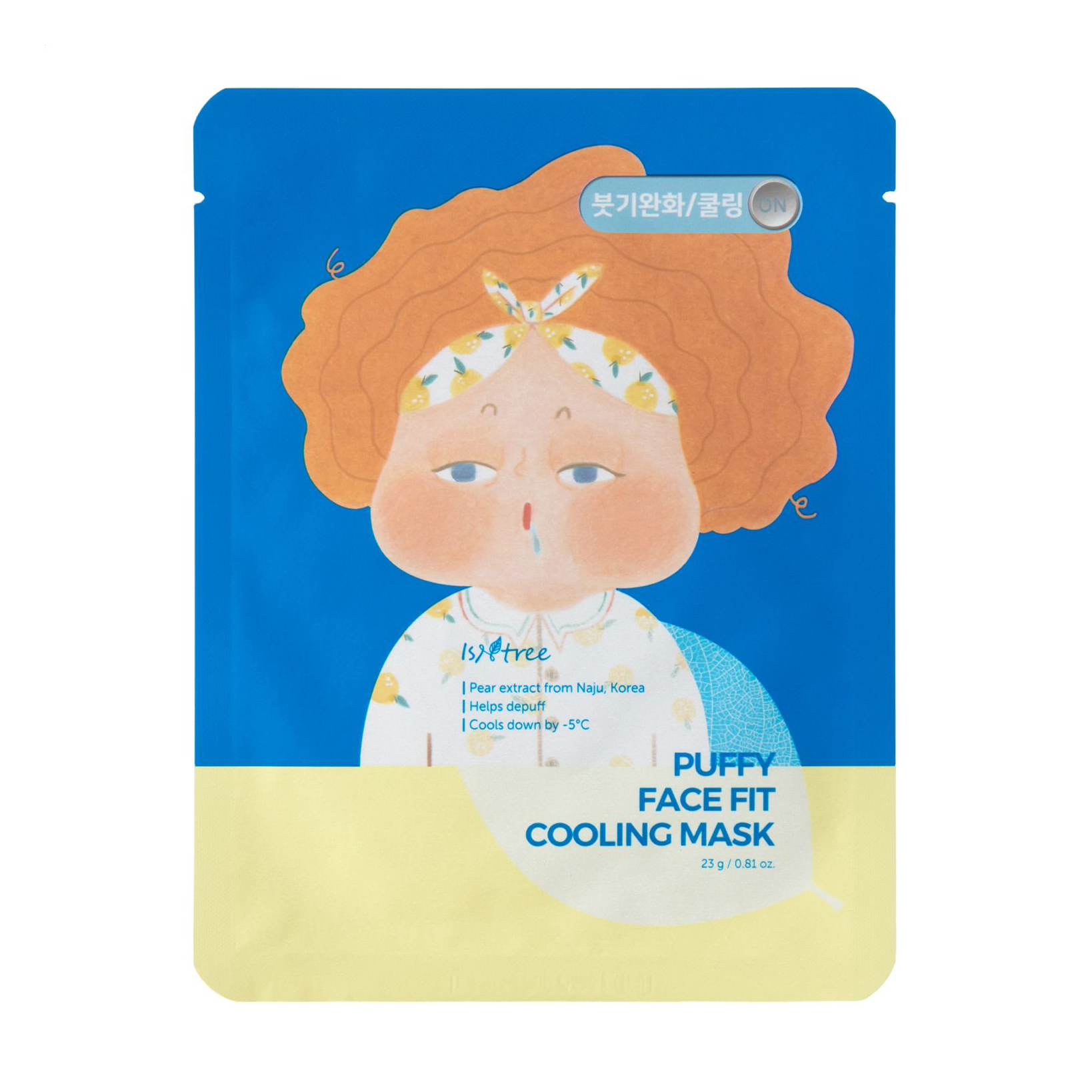 

Охолоджувальна тканинна маска для обличчя IsNtree Puffy Face Fit Cooling Mask, 23 г