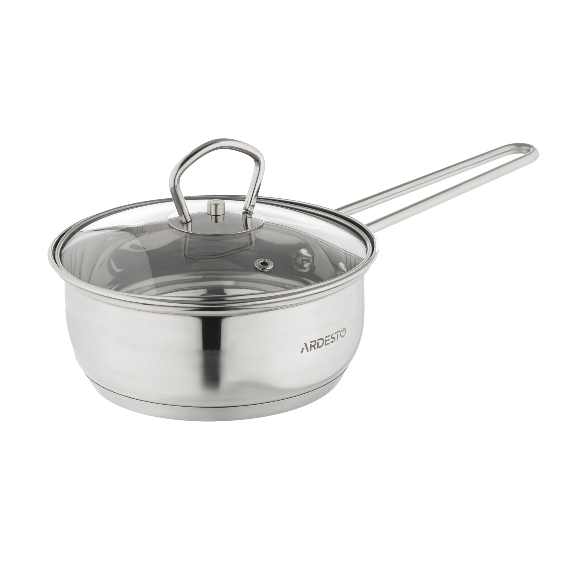 

Ківш Ardesto Gemini Bari зі скляною кришкою, діаметр 16 см, 1.2 л (AR1912SSG)