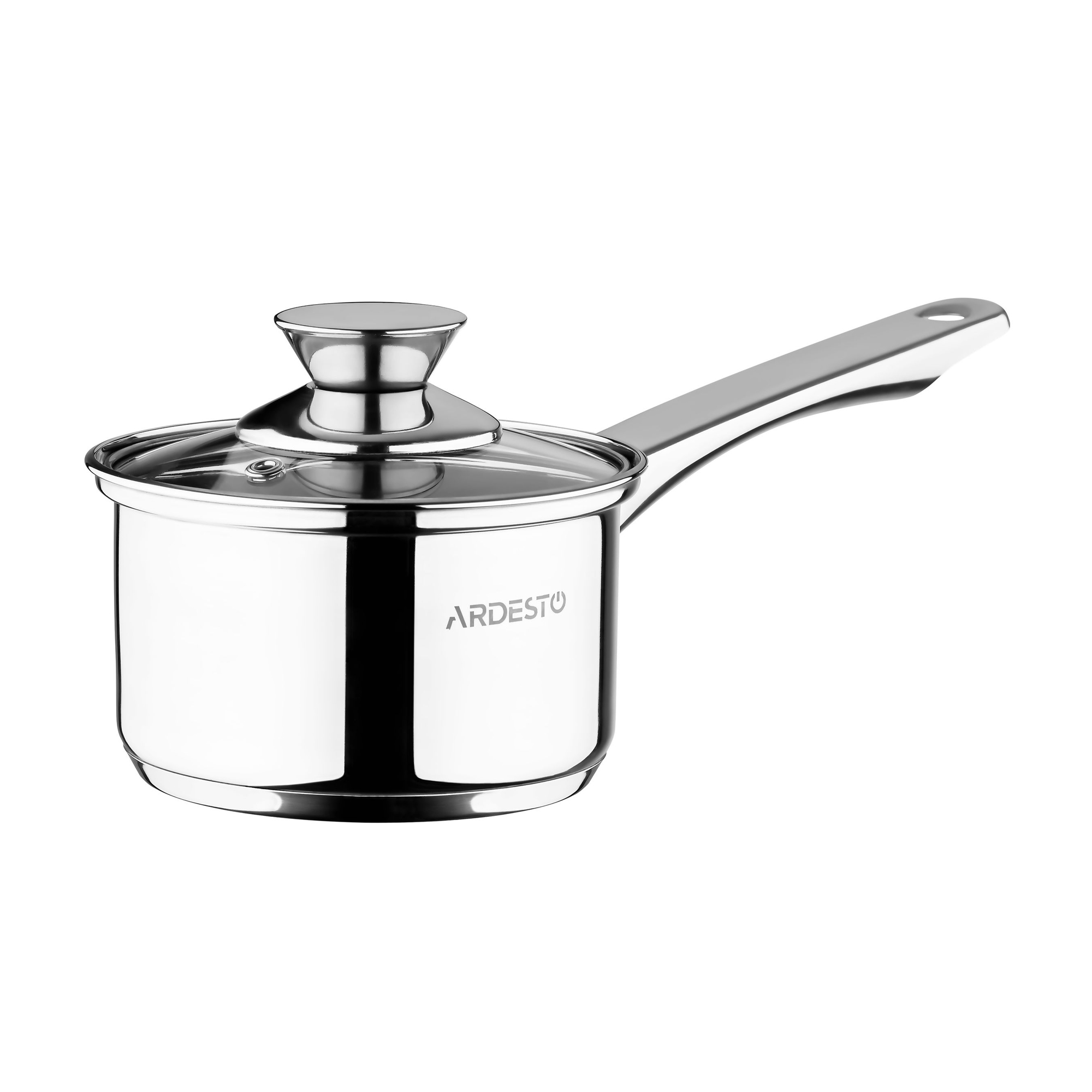 

Ківш Ardesto Gemini зі скляною кришкою, діаметр 12 см, 700 мл (AR3207SS)