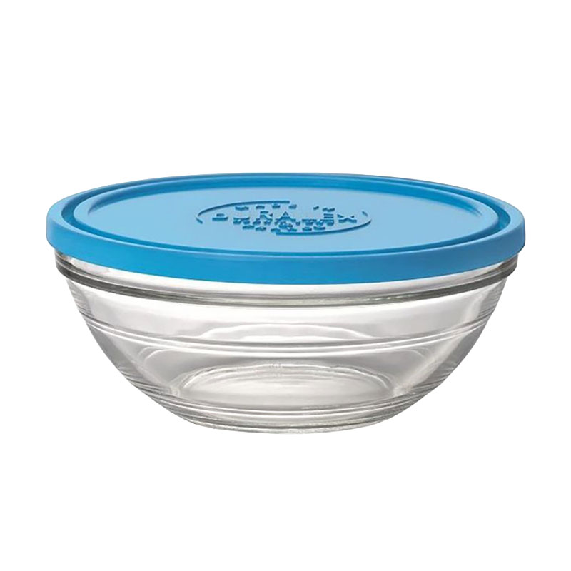 

Контейнер Duralex Rond Lys Carre круглий, з синьою кришкою, скляний, 12 см, 310 мл (9064AM12)