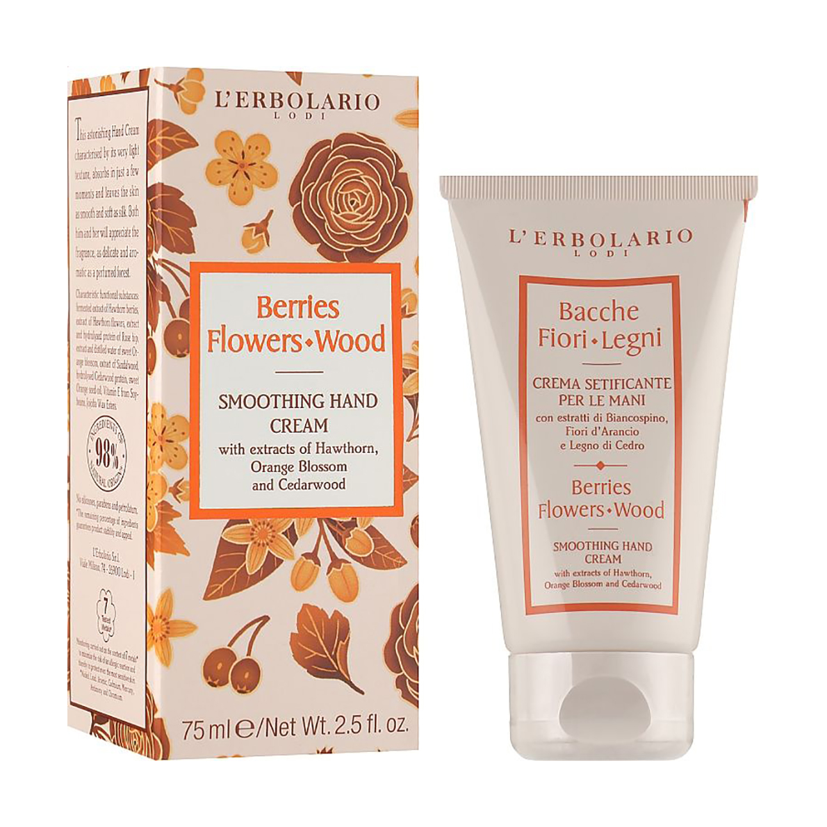 

Розгладжувальний крем для рук L'Erbolario Berries Flowers Wood Smoothing Hand Cream Сади Ломбардії, 75 мл