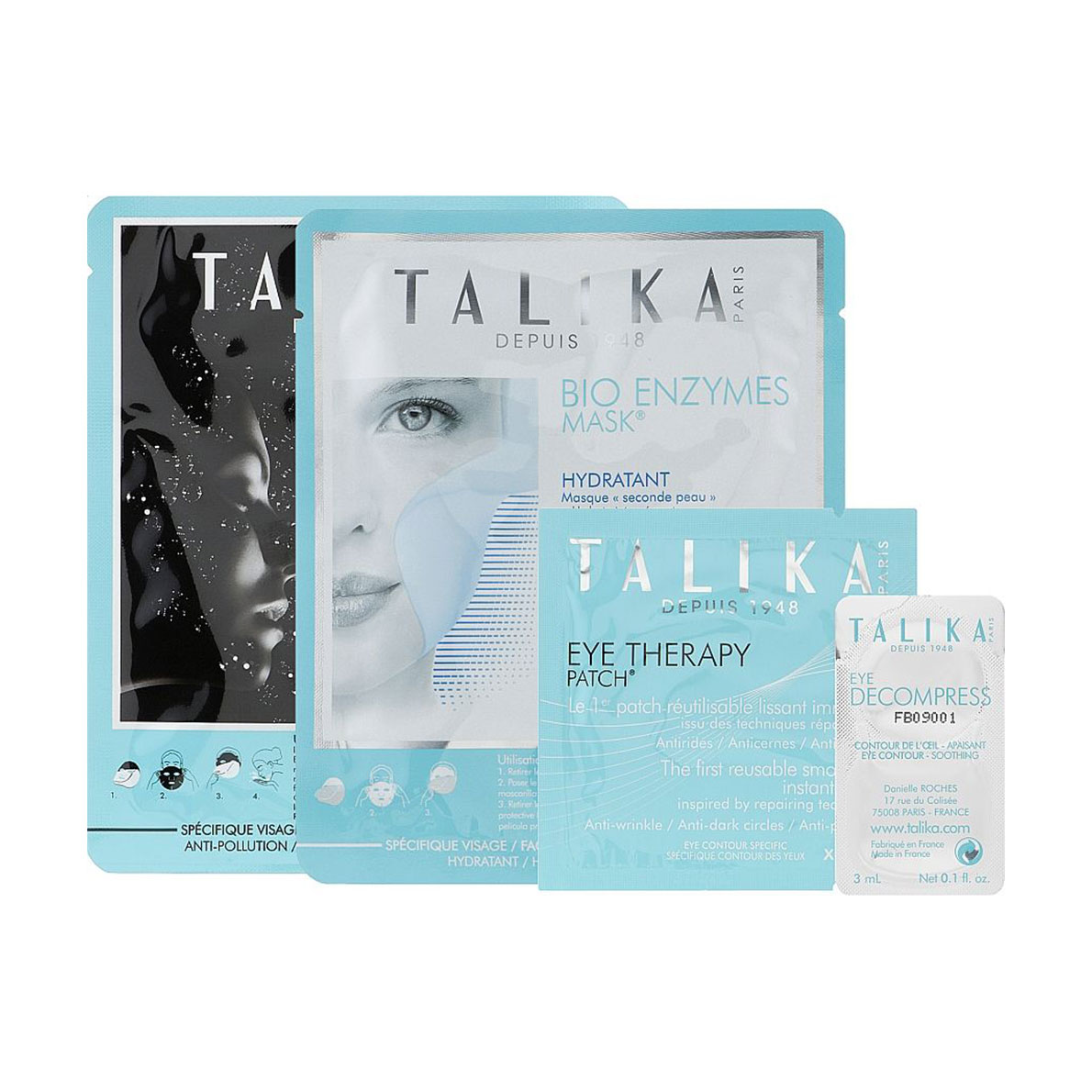 

Уцінка! Набір для догляду за обличчям Talika Instant Beauty Kit (Bubble Mask + Eye Therapy Patch + Bio Enzymes Mask + Bio Enzymes Eye Patch)