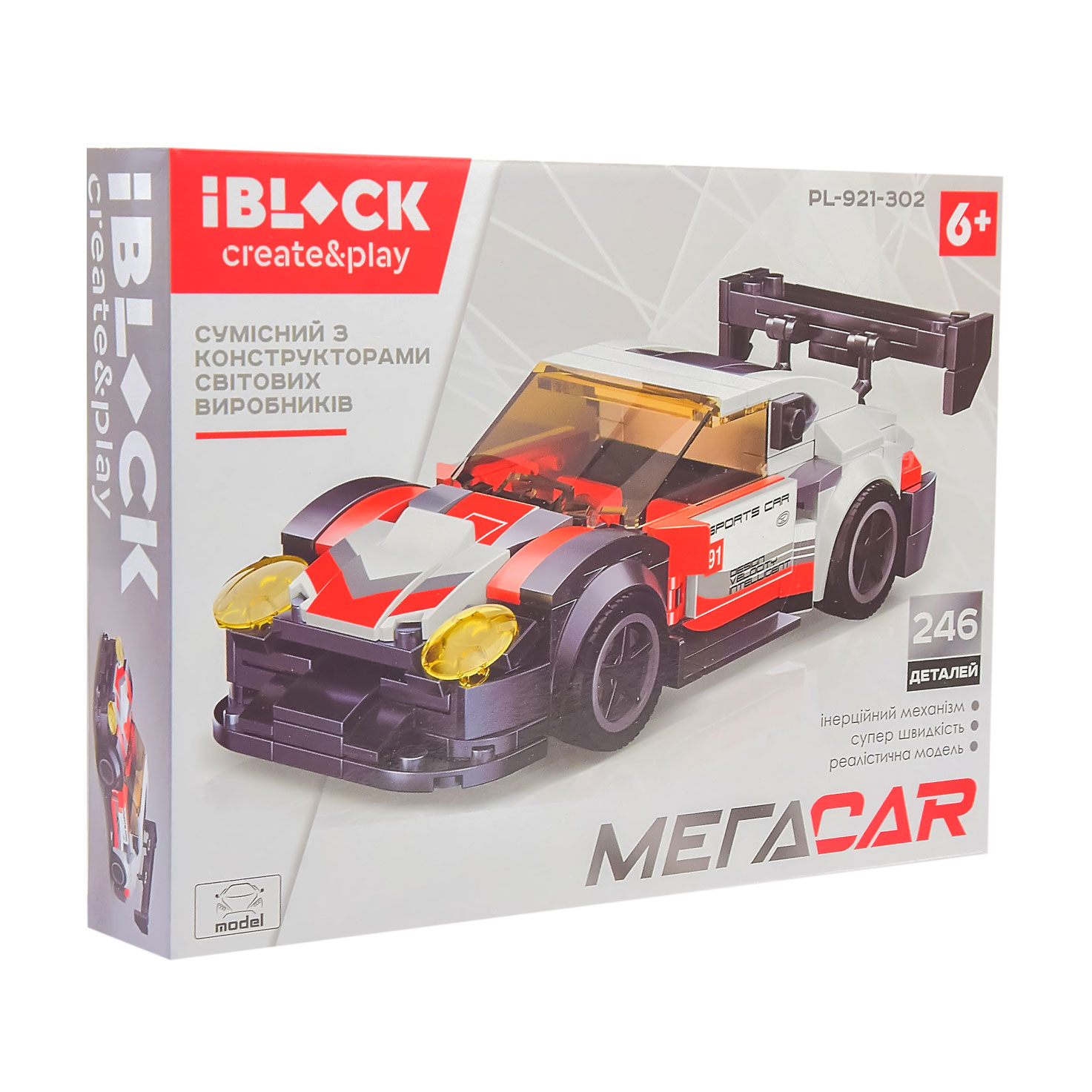 

Конструктор iBlock Create & Play Машинка, від 6 років, 246 деталей (PL-921-302)
