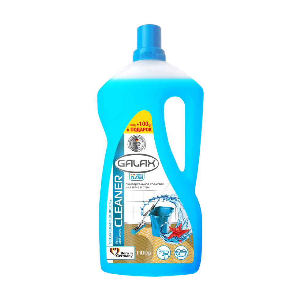 

Уцінка! Засіб для миття підлоги та стін Galax Das Power Clean Океанська свіжість, 1.1 кг