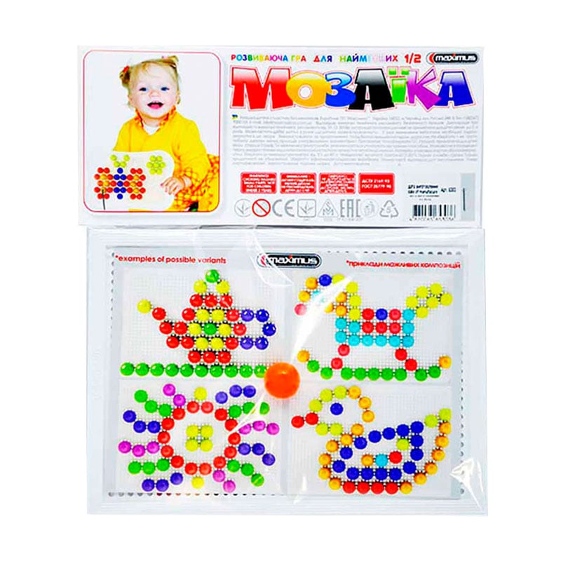 

Набір для творчості Maximus Мозаїка для найменших 1/2, від 3 років, 50 елементів (5303)