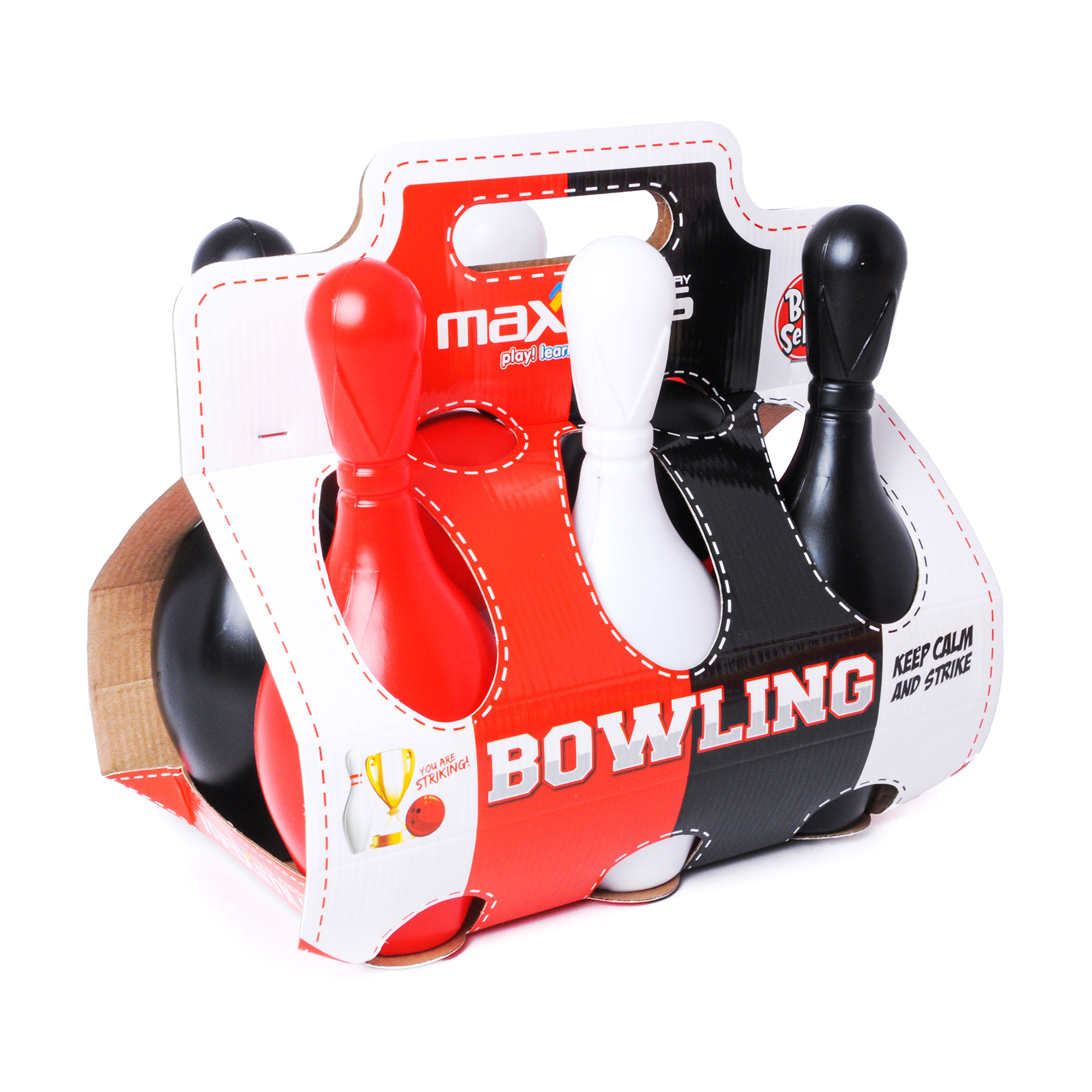 

Набір Maximus Боулінг великий, 6 кеглів, 2 м'ячика, від 3 років, 24*24*28 см, у сітці (5192) Колір випадковий за наявністю