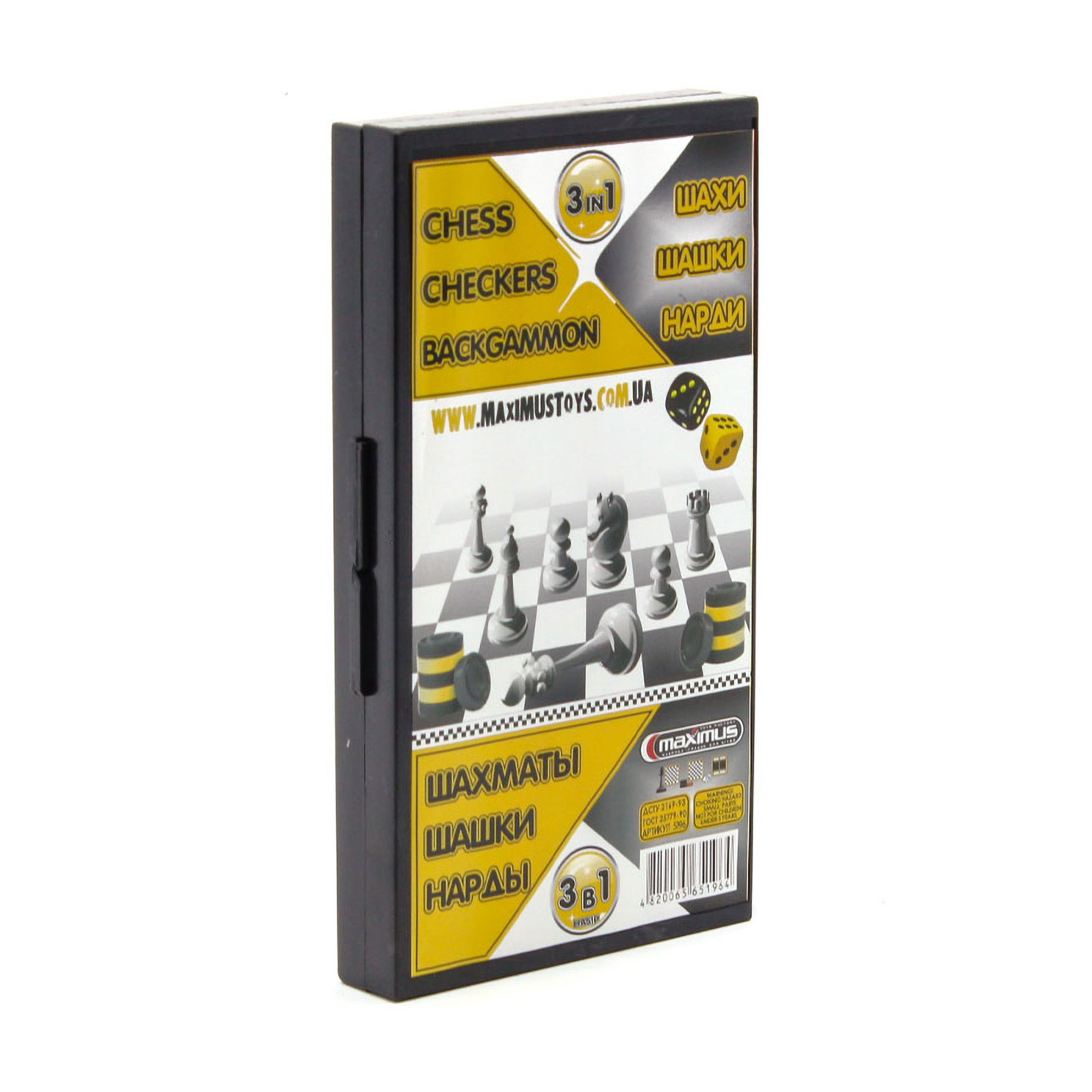 

Уцінка! Настільна гра Maximus Шахи, шашки, нарди 3 в 1, від 3 років (5196)
