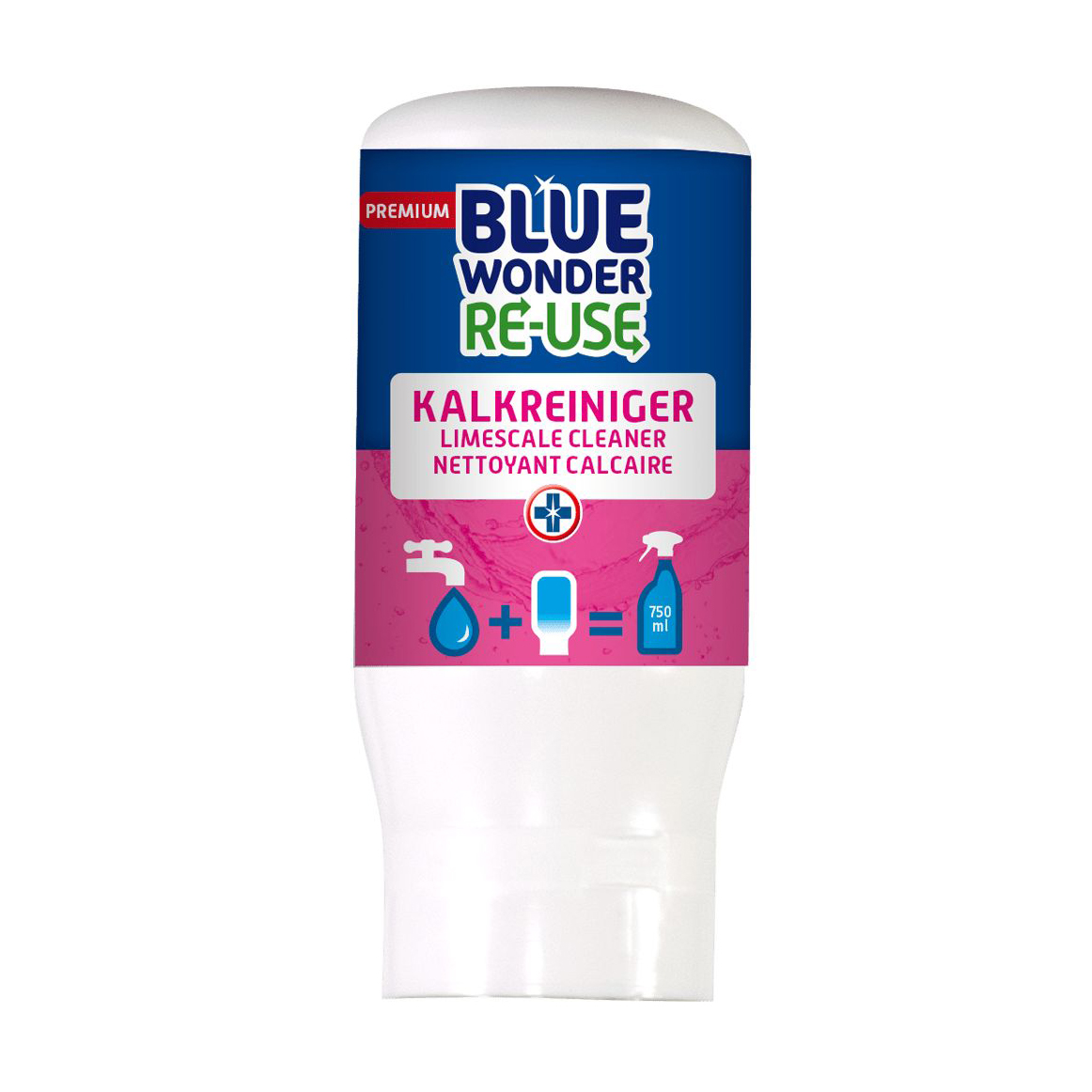 

Уцінка! Капсула-концентрат для чищення ванн Blue Wonder Re-Use проти вапняного нальоту, 50 мл