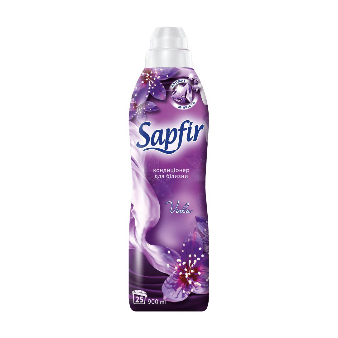 

Кондиціонер для білизни Sapfir Viola, 25 циклів прання, 900 мл