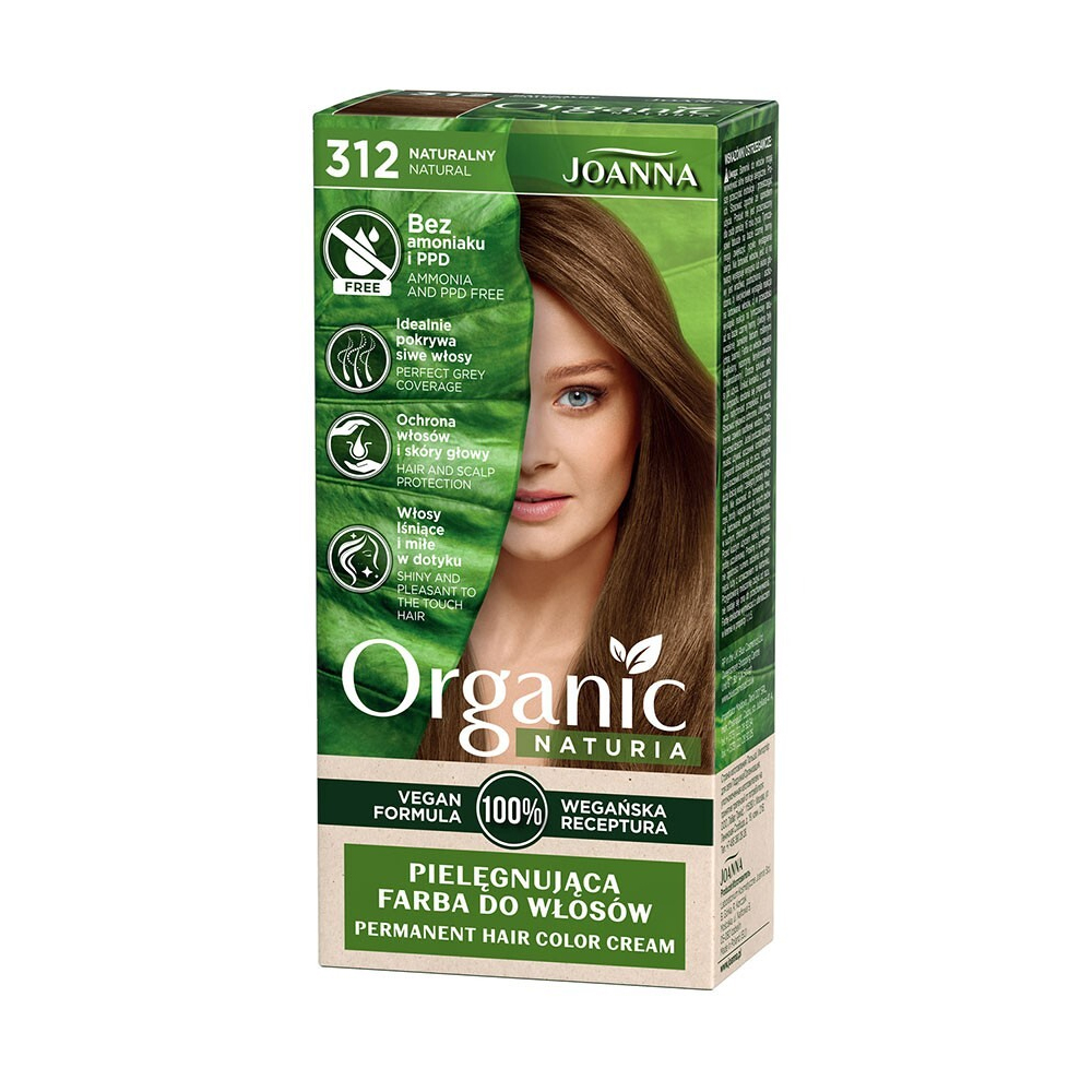 

Уцінка! Безаміачна стійка крем-фарба для волосся Joanna Naturia Organic Permanent Color Cream 312 Natural, 100 мл