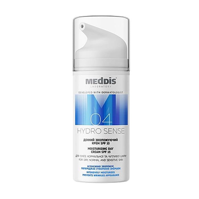 

Денний зволожувальний крем для обличчя Meddis Hydro Sense Moisturizing Day Cream SPF 15, 30 мл