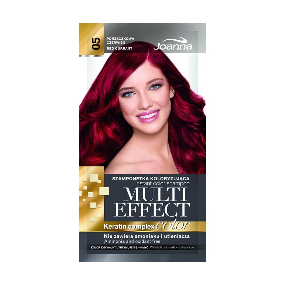 

Уцінка! Відтінковий шампунь для волосся Joanna Multi Effect Color Keratin Complex 05 Red Currant, 35 г