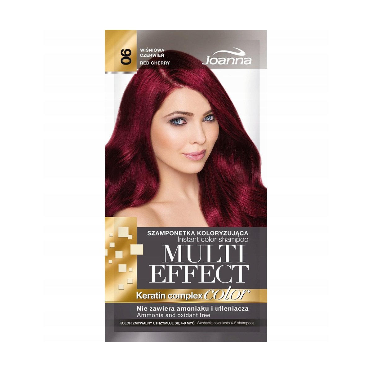 

Уцінка! Відтінковий шампунь для волосся Joanna Multi Effect Color Keratin Complex 06 Red Cherry, 35 г
