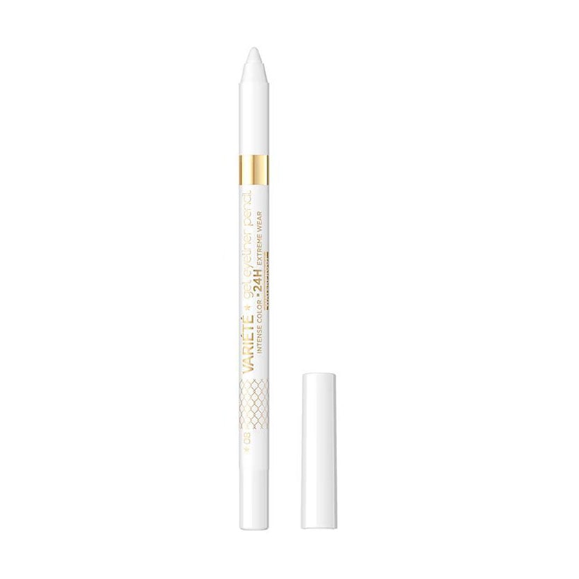 

Водостійкий гелевий олівець для очей Eveline Cosmetics Variete Gel Eyeliner Pencil Waterproof 08 White, 1 г