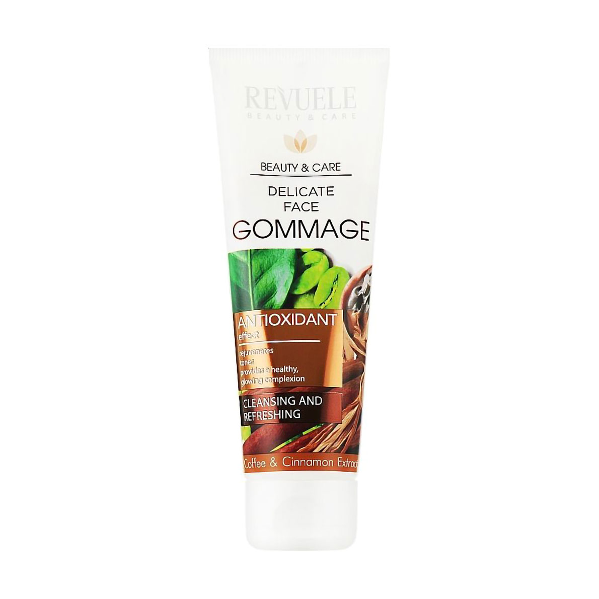 

Гомаж для обличчя Revuele Delicate Face Gommage з кофеїном, косметичною глиною та екстрактом кориці, 80 мл