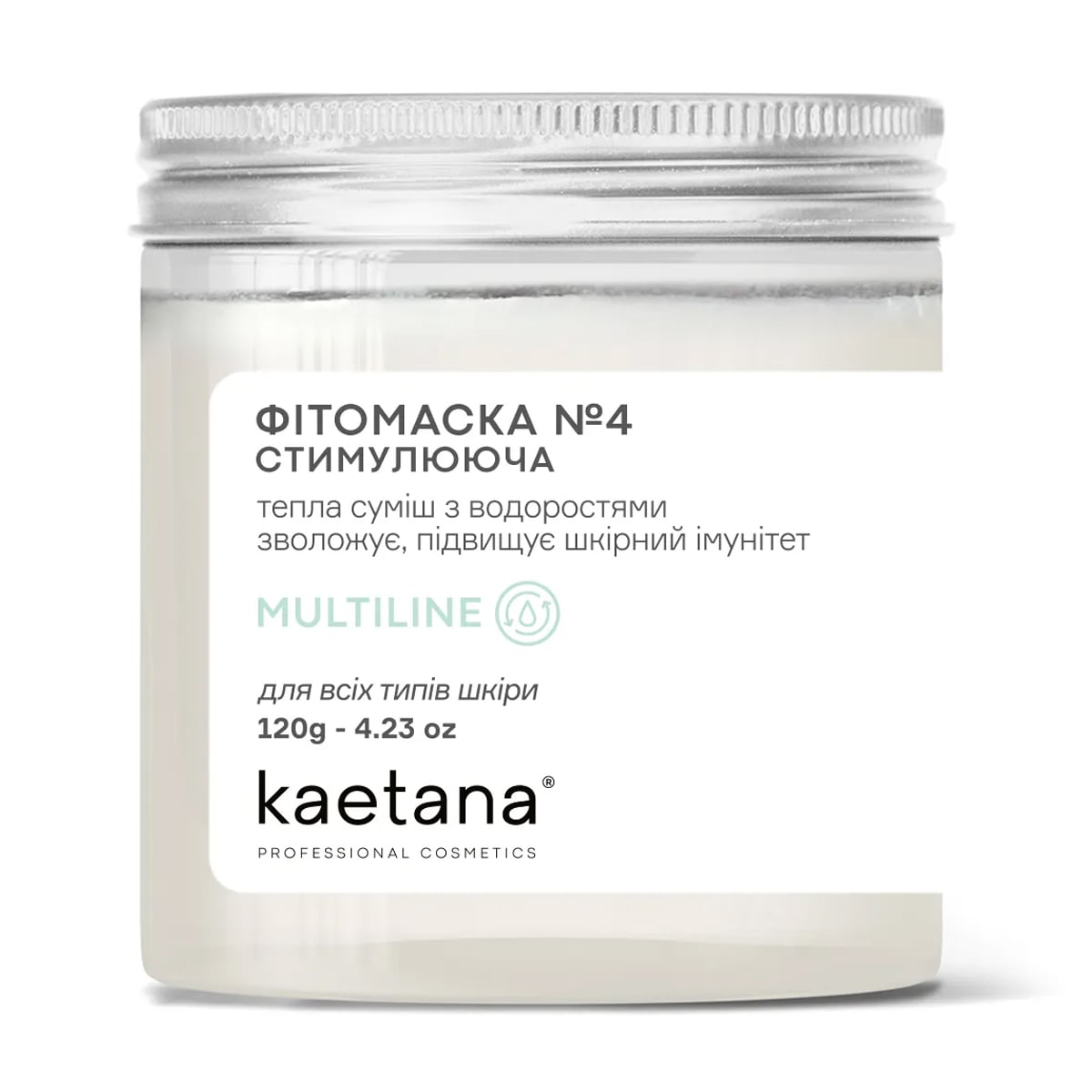 

Уцінка! Фітомаска No4 для обличчя Kaetana Multiline Стимулювальна, морська, зволожувальна, 120 г