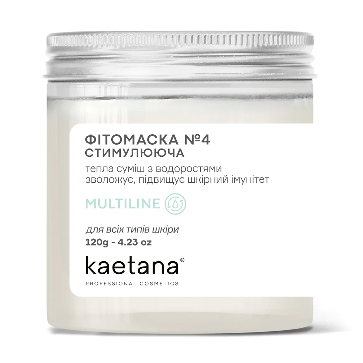 

Фітомаска №4 для обличчя Kaetana Multiline Стимулювальна, морська, зволожувальна, 120 г