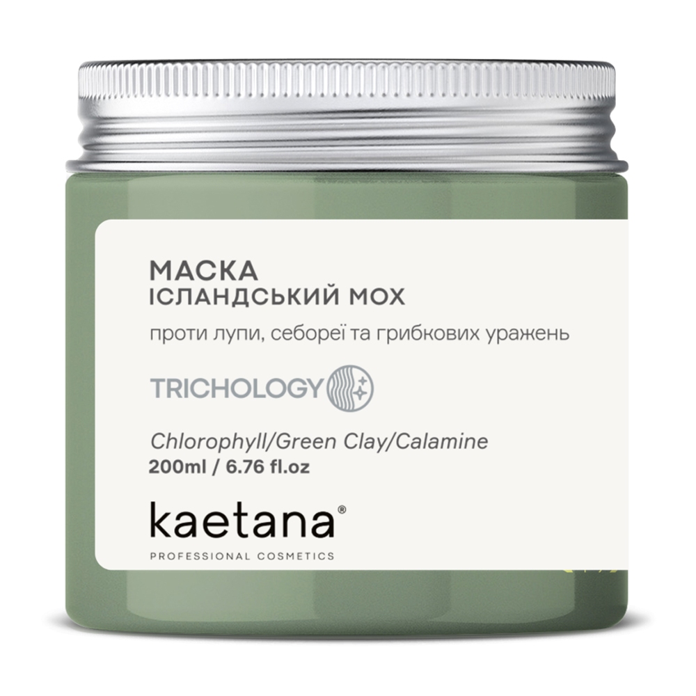 

Уцінка! Маска для волосся Kaetana Trichology Ісландський мох, проти лупи та себореї, для жирної шкіри голови, 200 мл