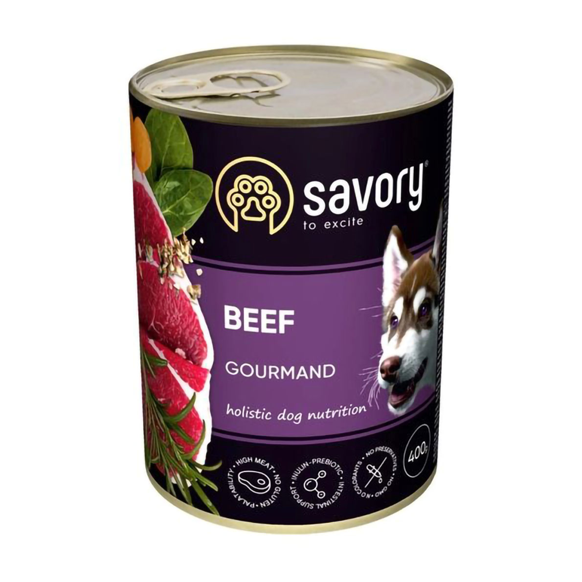 

Вологий корм для дорослих собак Savory Gourmand з яловичиною, 400 г