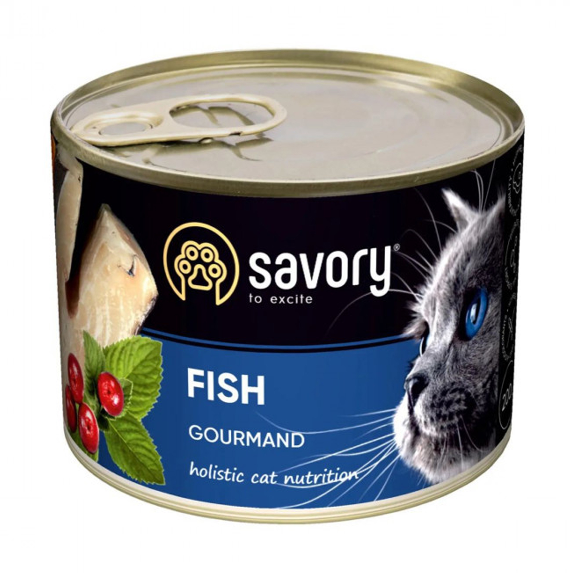 

Вологий корм для вибагливих кішок Savory Cat Can Adult з рибою, 200 г