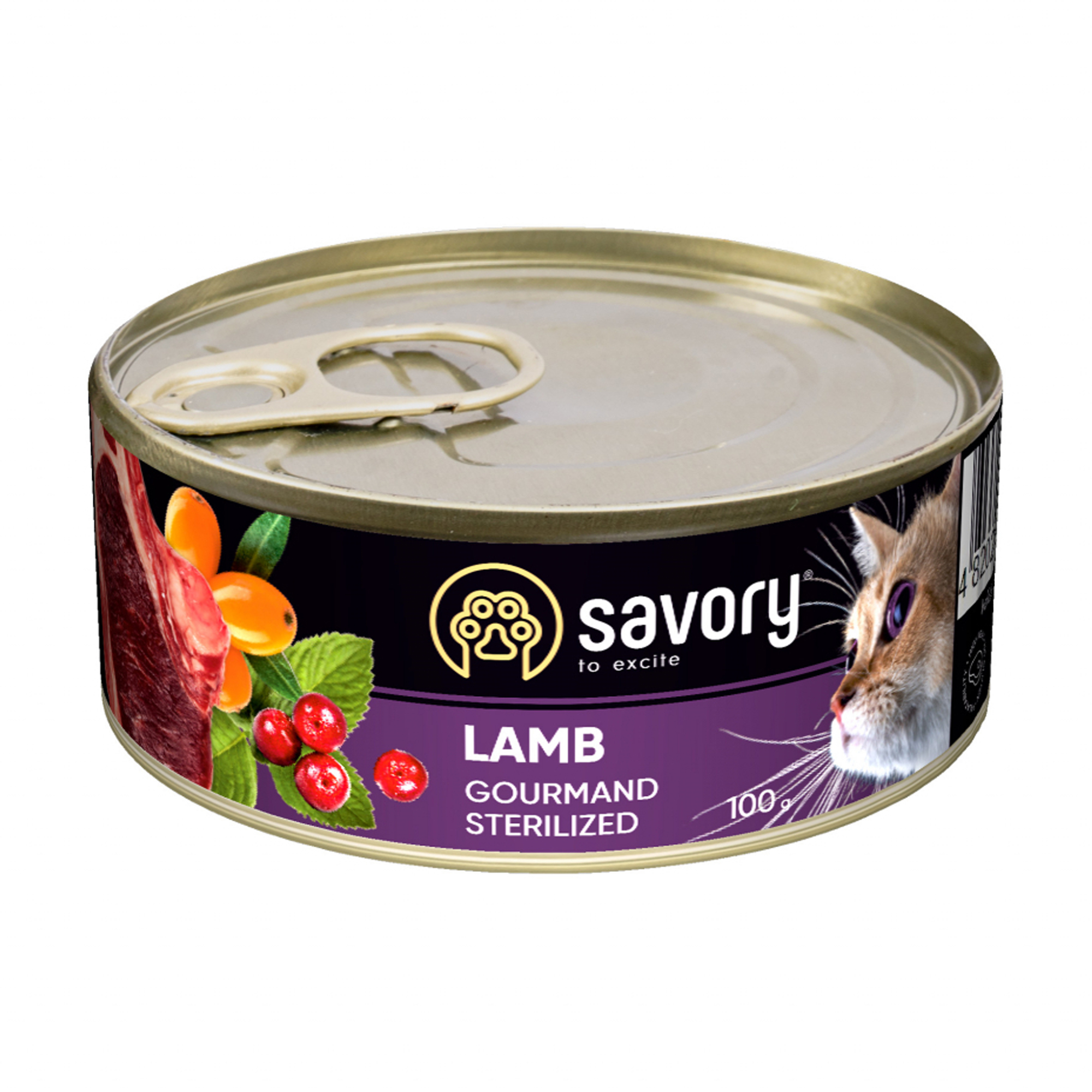 

Вологий корм для стерилізованих кішок Savory Cat Can Adult Sterilised з ягням, 100 г