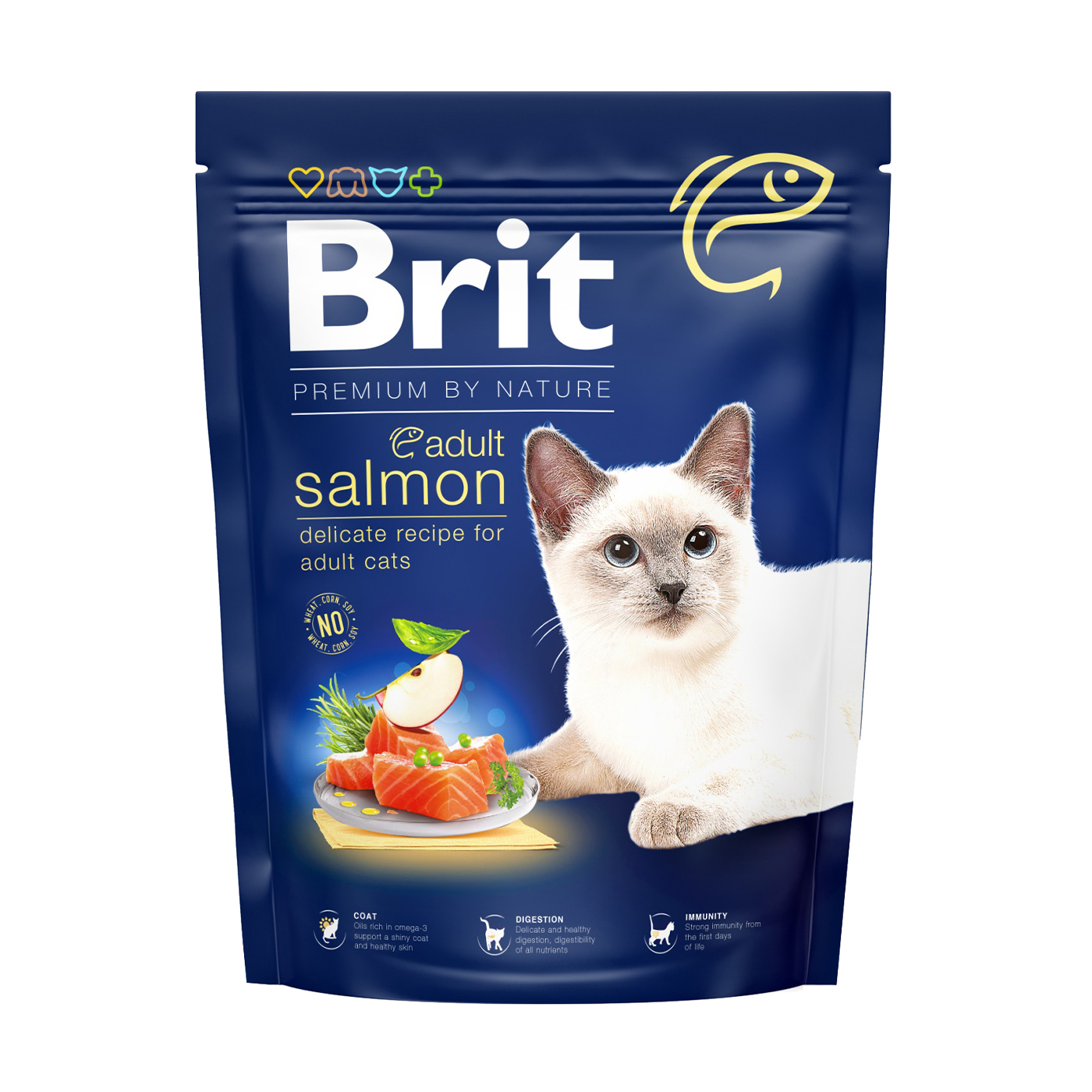 

Сухий корм для кішок Brit Premium by Nature Cat Adult з лососем, 300 г