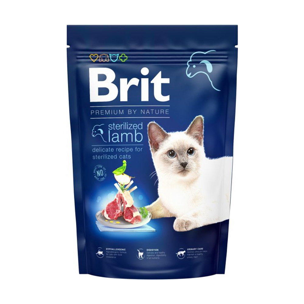 

Уцінка! Сухий корм для стерилізованих кішок Brit Premium by Nature Cat Sterilised з ягням, 300 г