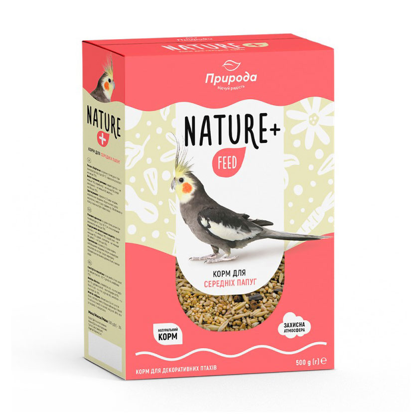 

Уцінка! Корм для середніх папуг Природа Nature + Feed, 500 г
