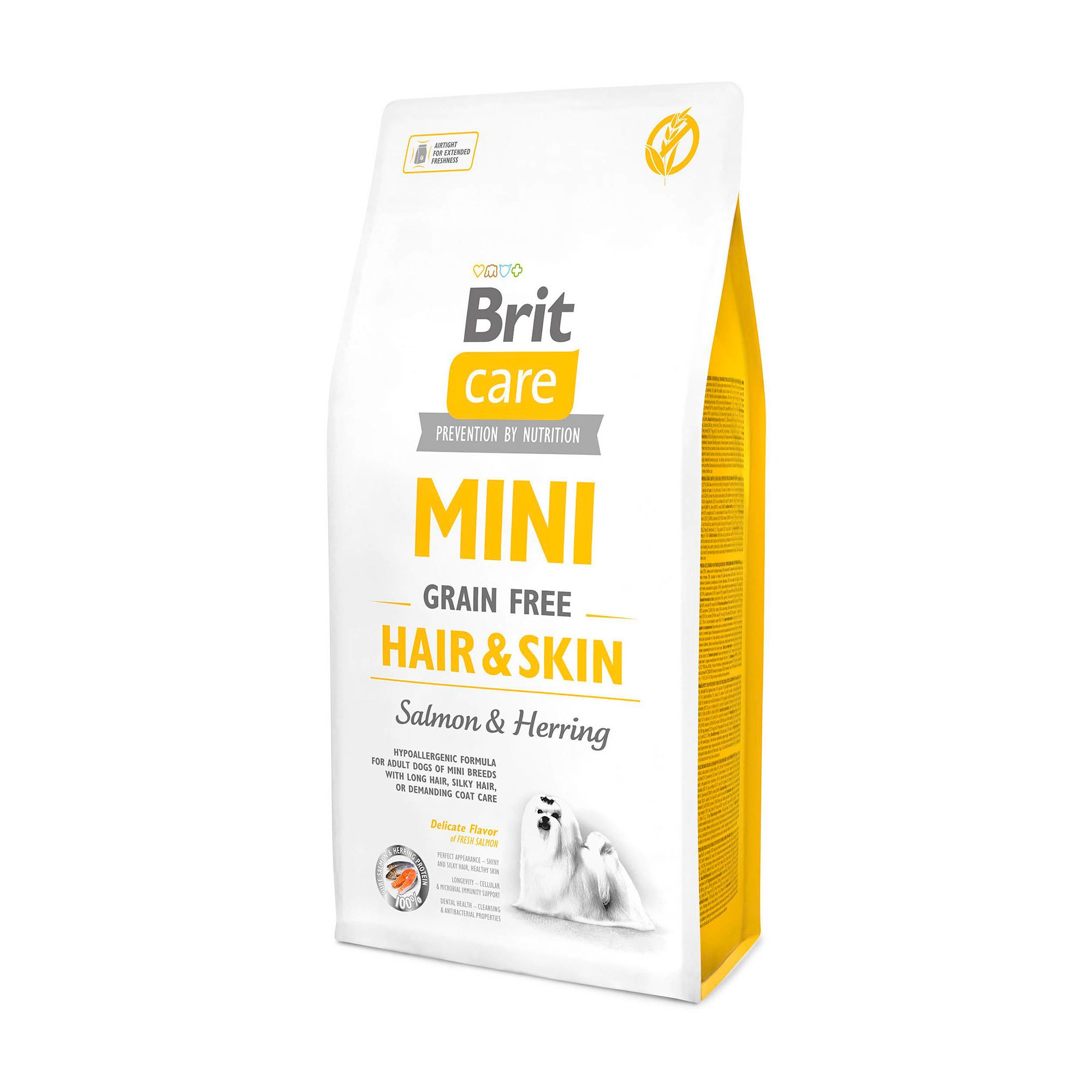 

Сухий корм для собак мініатюрних порід Brit Care Mini Hair & Skin для додаткового догляду за шерстю, 7 кг