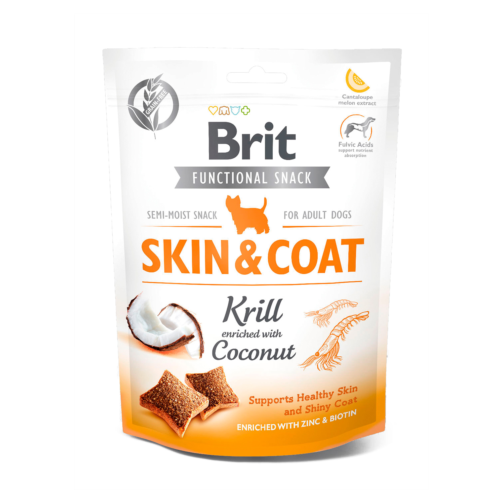 

Ласощі для собак Brit Care Skin & Coat криль з кокосом, 150 г