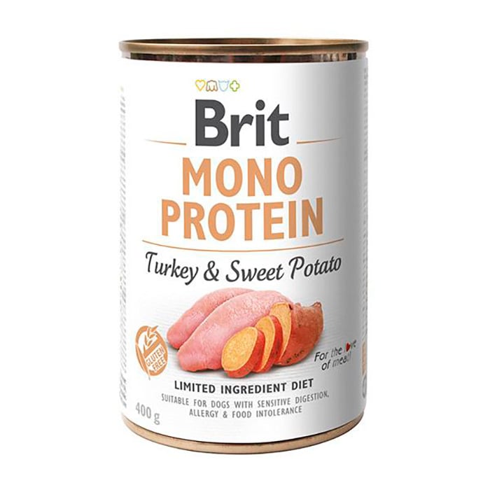 

Вологий корм для собак Brit Mono Protein з індичкою та бататом, 400 г