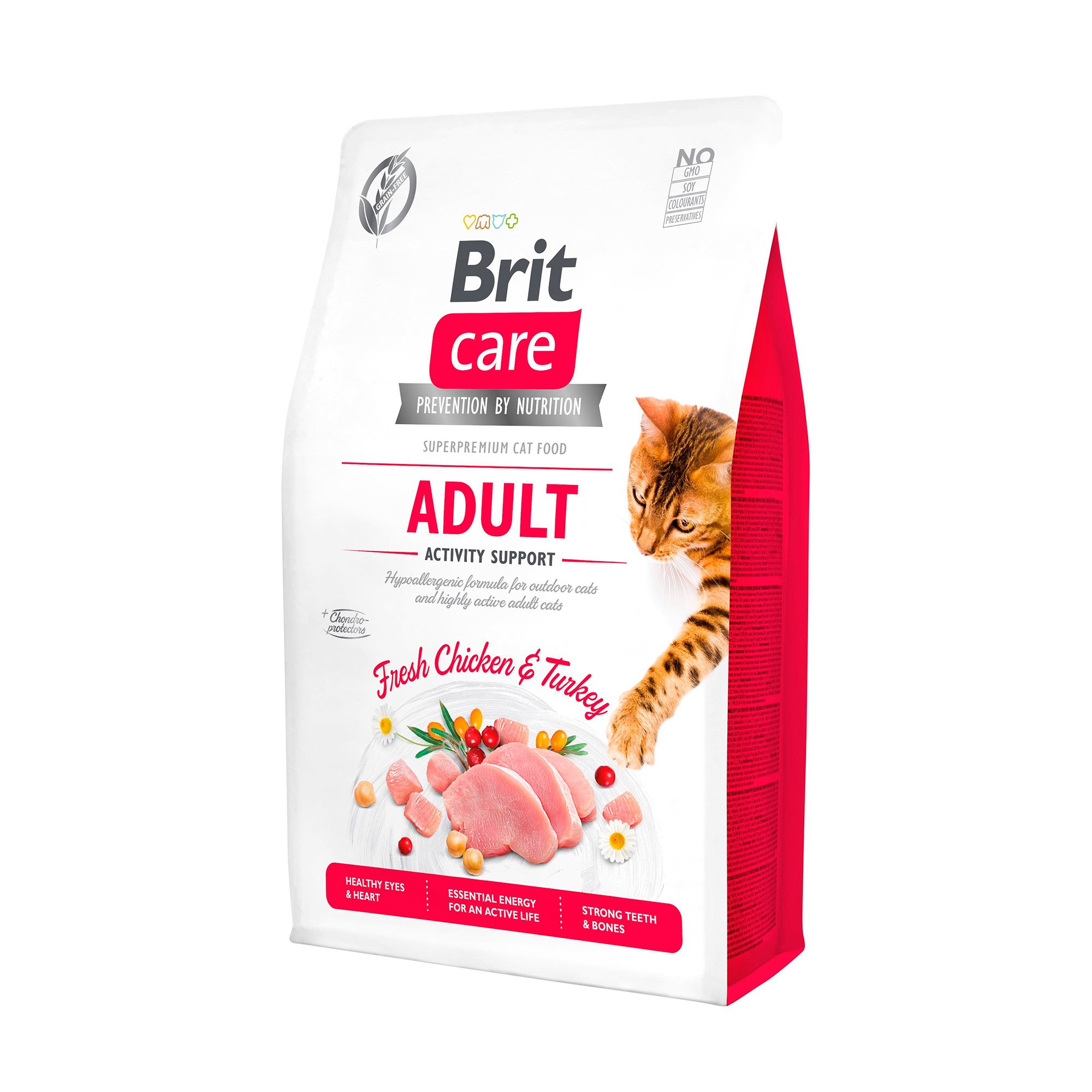 

Сухий корм для дорослих кішок Brit Care Adult Activity Support зі свіжою куркою та індичкою, 2 кг