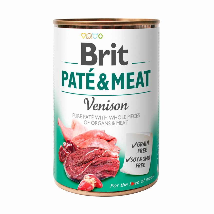 

Вологий корм для дорослих собак Brit Pate & Meat з олениною, 400 г