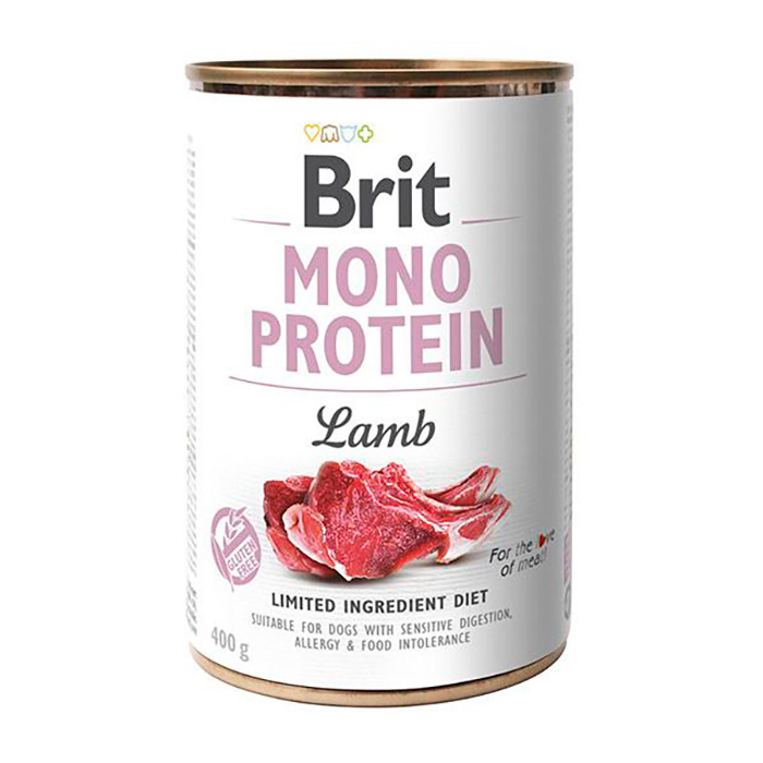 

Вологий корм для собак Brit Mono Protein з ягнятиною, 400 г