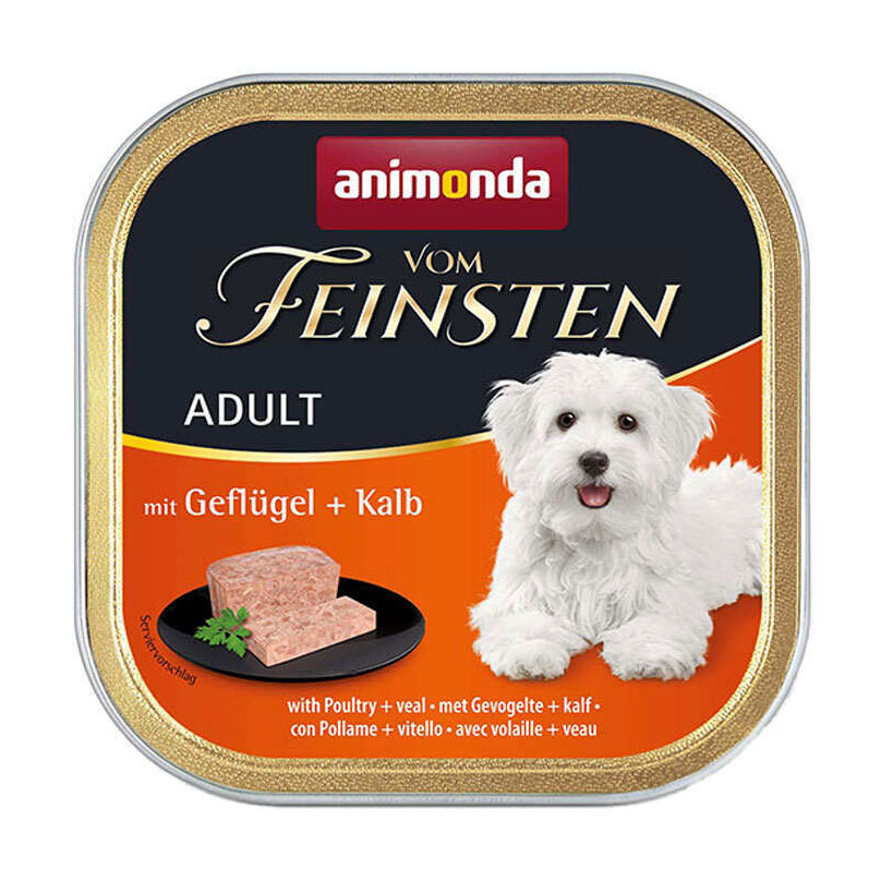 

Вологий корм для собак всіх порід Animonda Vom Feinsten Adult With Poultry + Veal з птицею, 150 г