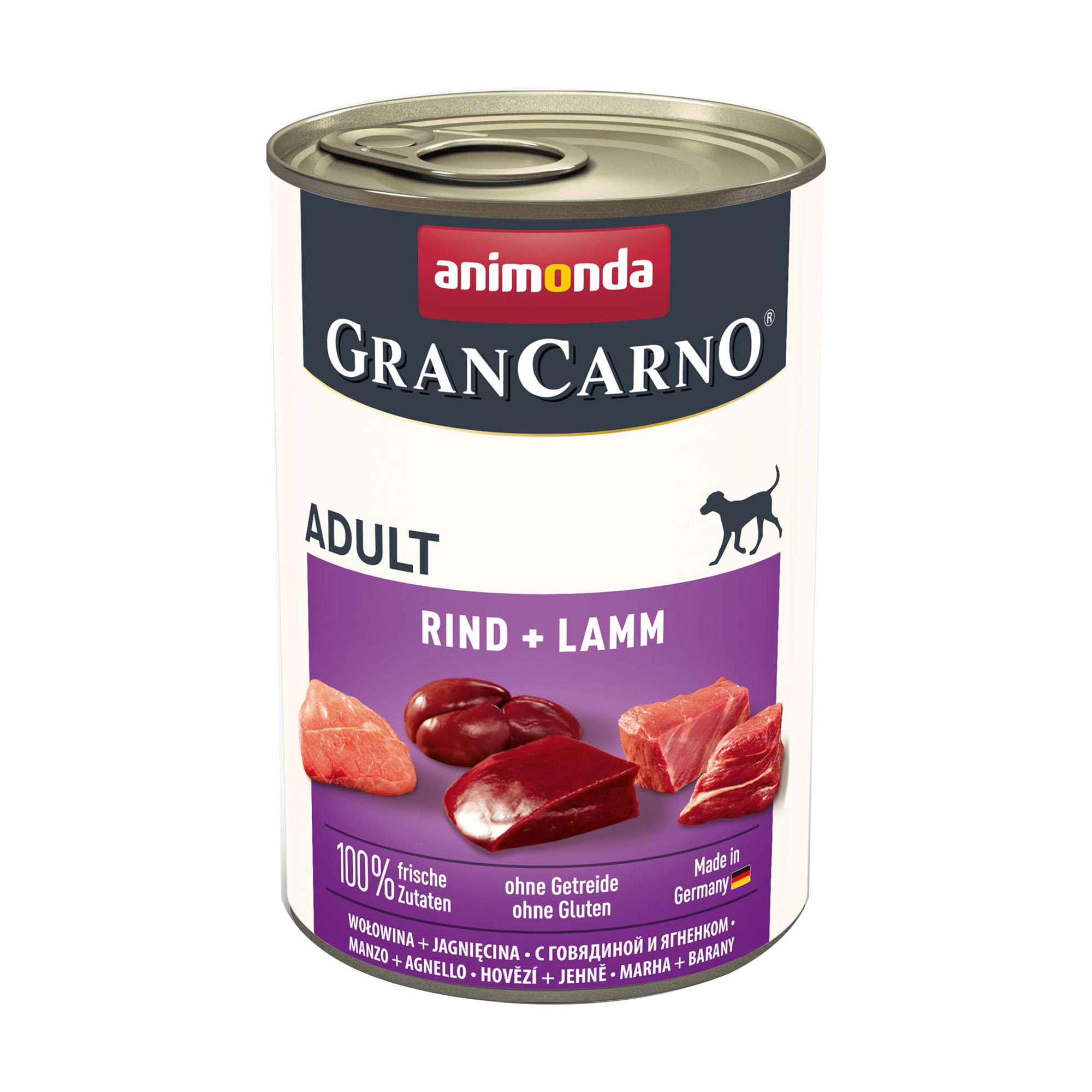 

Вологий корм для собак всіх порід Animonda GranCarno Adult Beef + Lamb з яловичиною та ягням, 400 г
