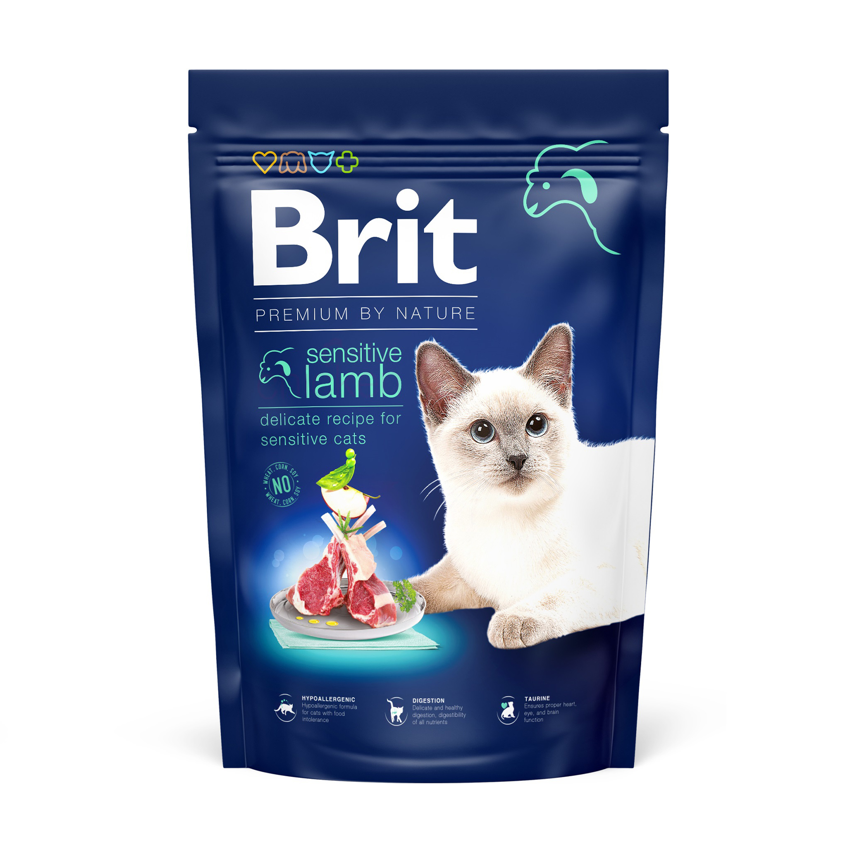 Уцінка! Сухий корм для кішок із чутливим травленням Brit Premium by Nature з ягням, 1.5 кг