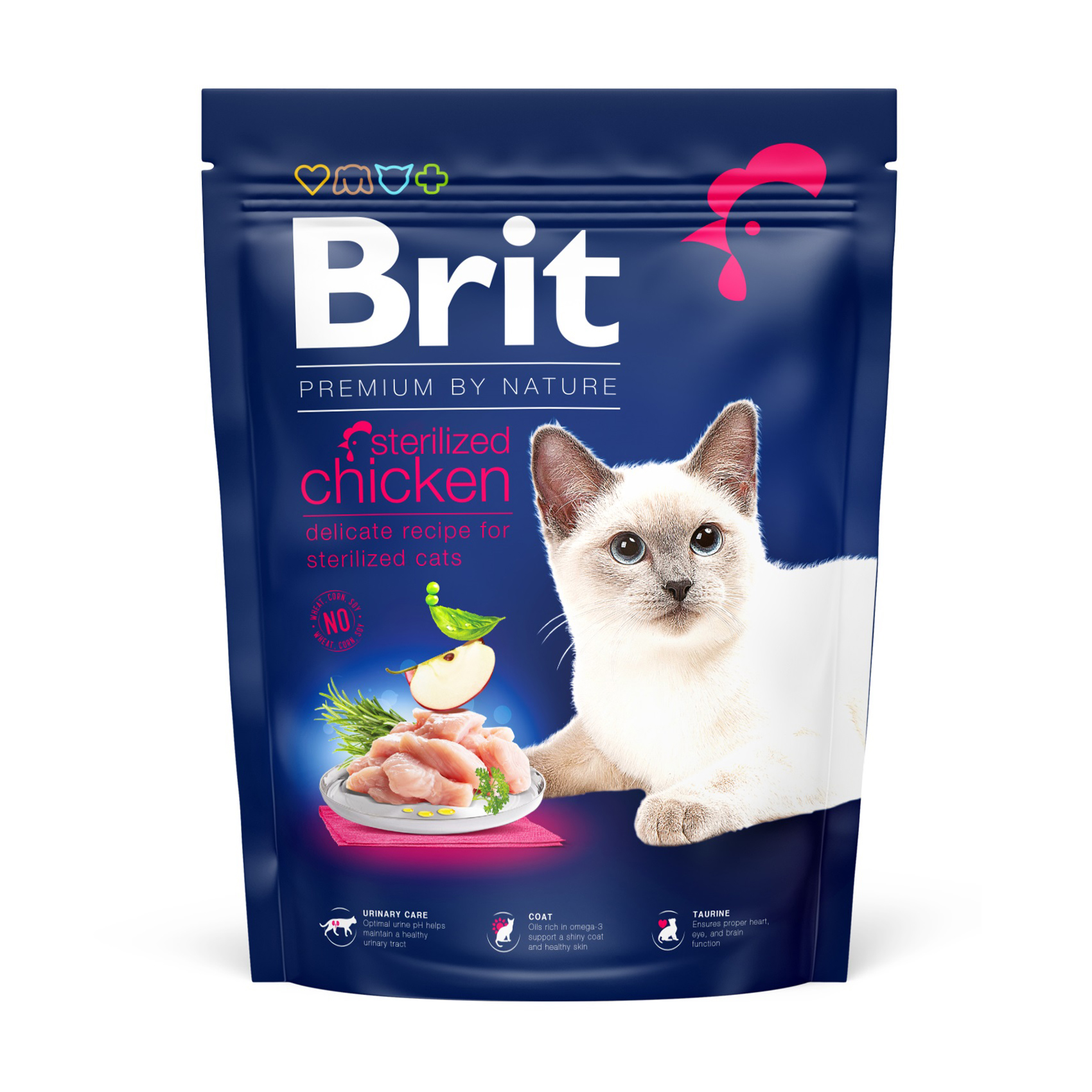

Сухий корм для стерилізованих кішок Brit Premium by Nature Cat Sterilised з куркою, 300 г