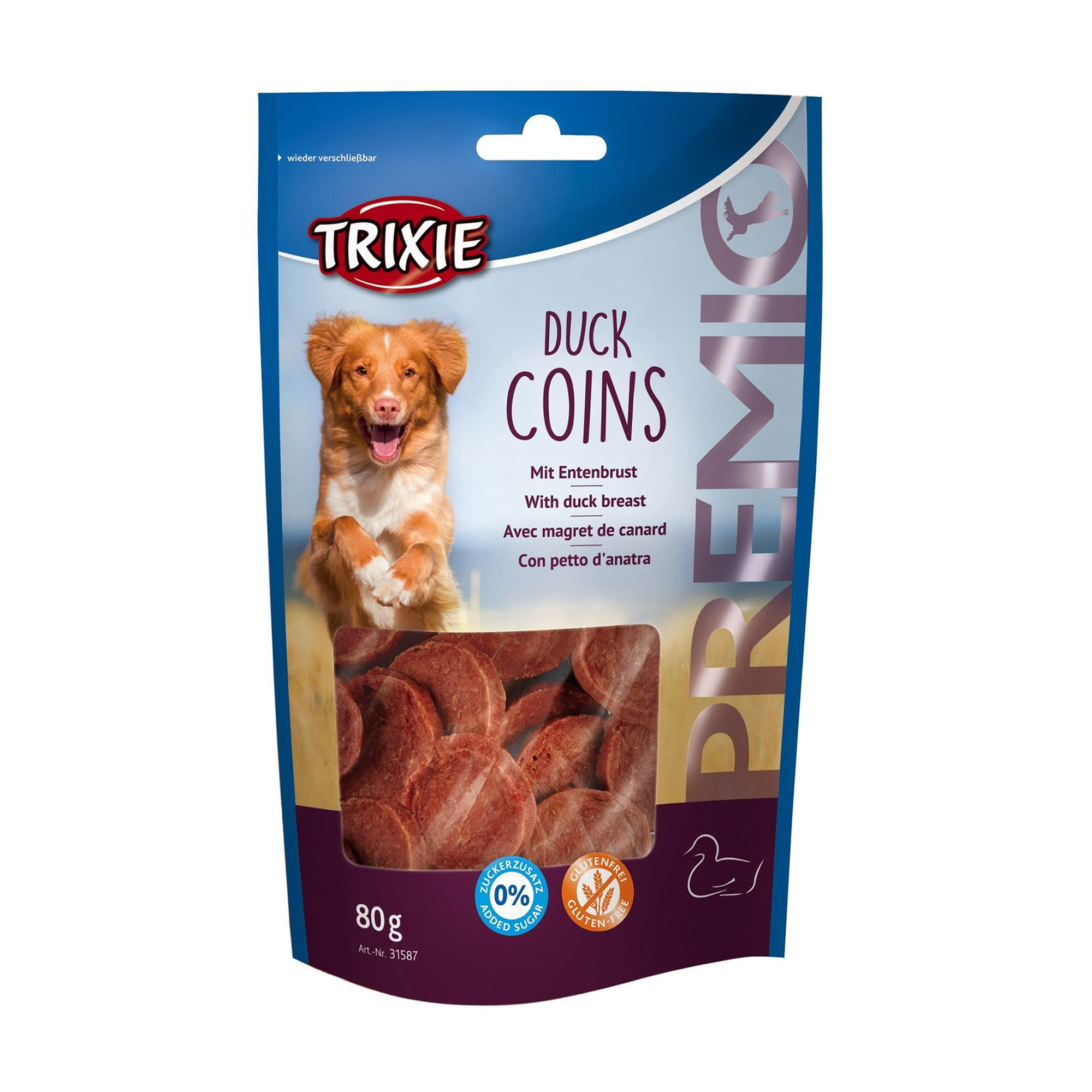 

Ласощі для собак Trixie Duck Coins з качкою, 80 г