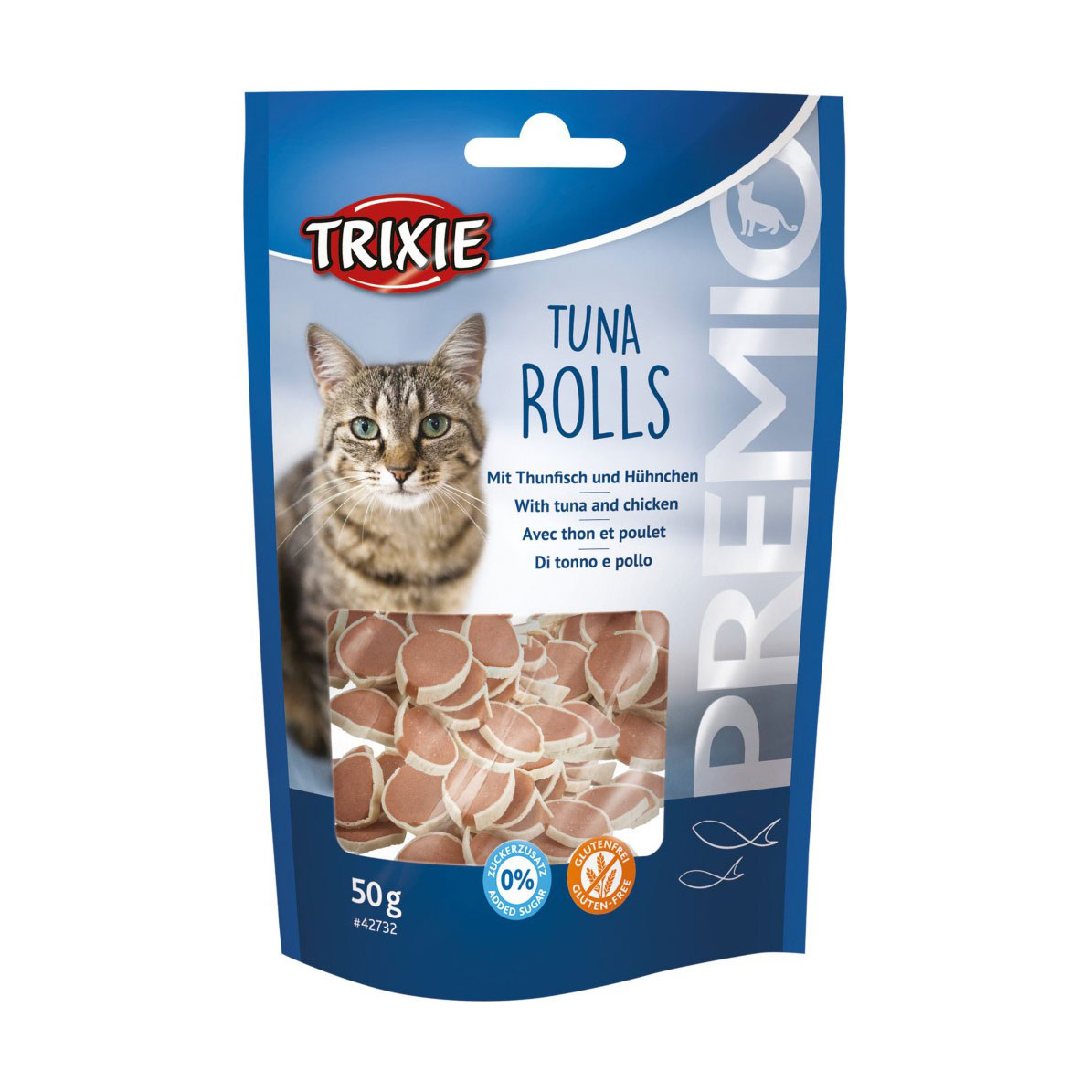 

Ласощі для кішок Trixie Premio Tuna Rolls з тунцем та куркою, 50 г