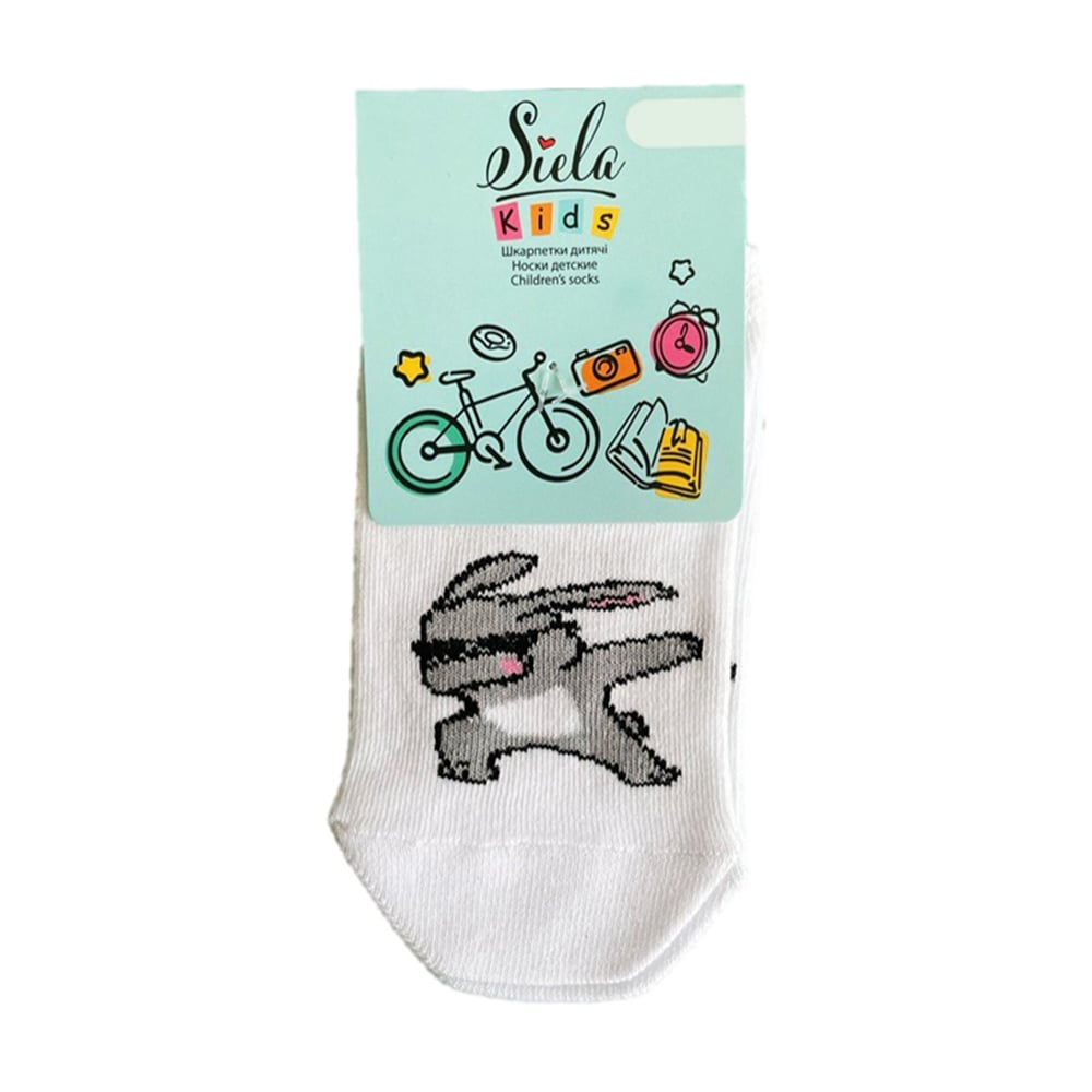 

Дитячі шкарпетки Siela RT1313-112 Dab Зайчик, короткі, білі, розмір 31-34