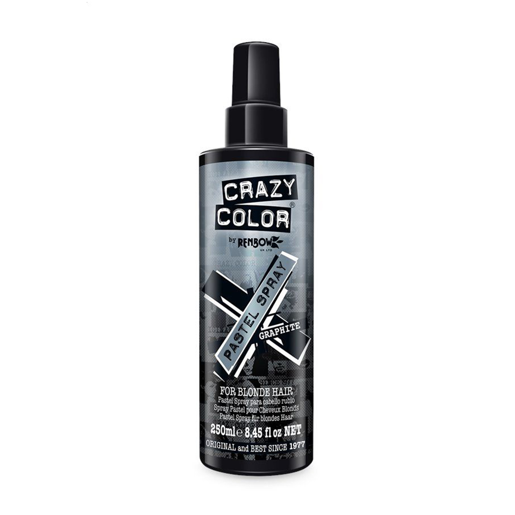 Кольоровий спрей для світлого волосся Crazy Color Pastel Spray, Graphite, 250 мл