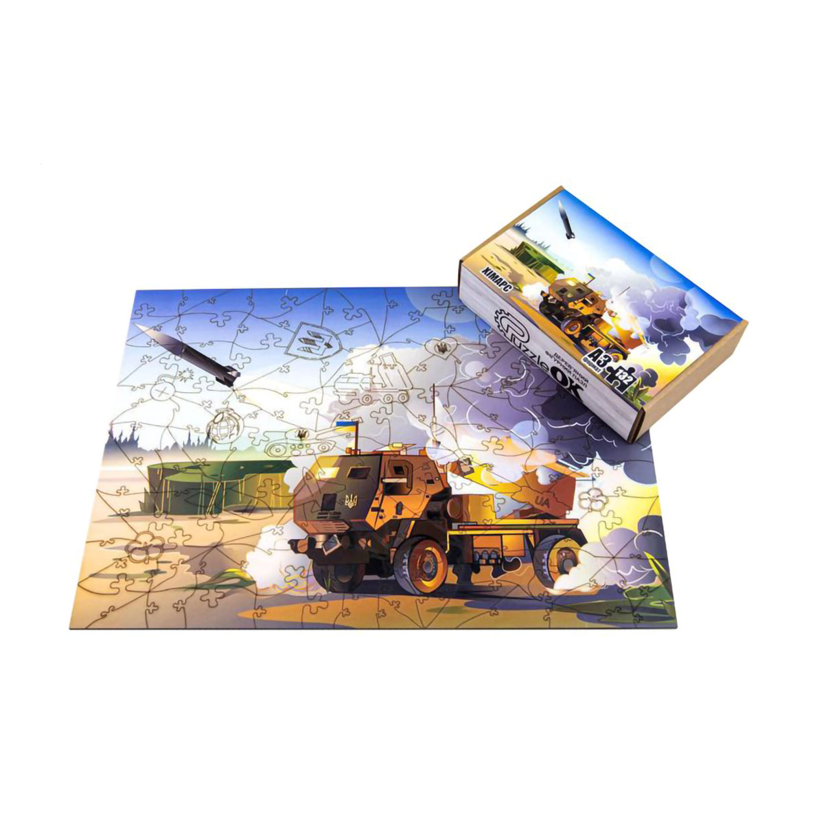 

Фігурний дерев'яний пазл PuzzleOK Хімарс, від 3 років, 132 елемента (PuzA3-00529)