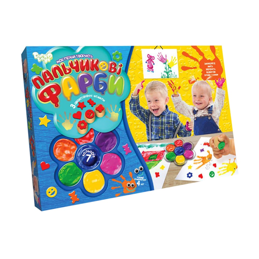 

Уцінка! Пальчикові фарби Danko Toys Моя перша творчість, 7 кольорів, від 3 років (PK-01-02)