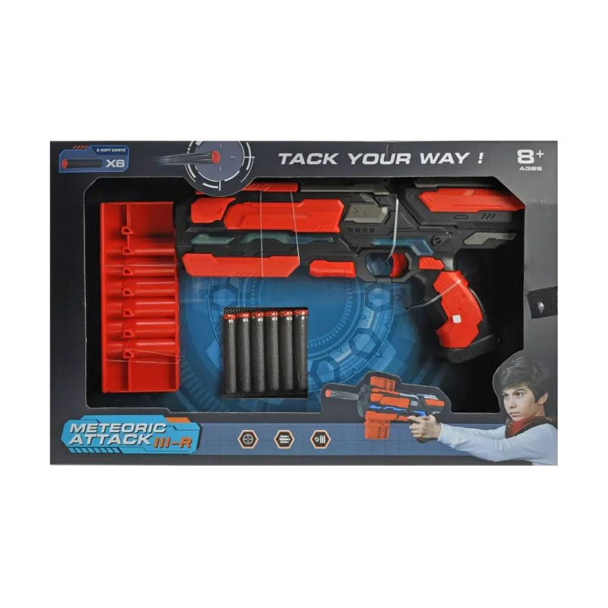 

Дитячий бластер YG Toys Meteoric Attack III-R на поролонових патронах та батарейках, від 8 років, 41*7*26 см (FJ9883)
