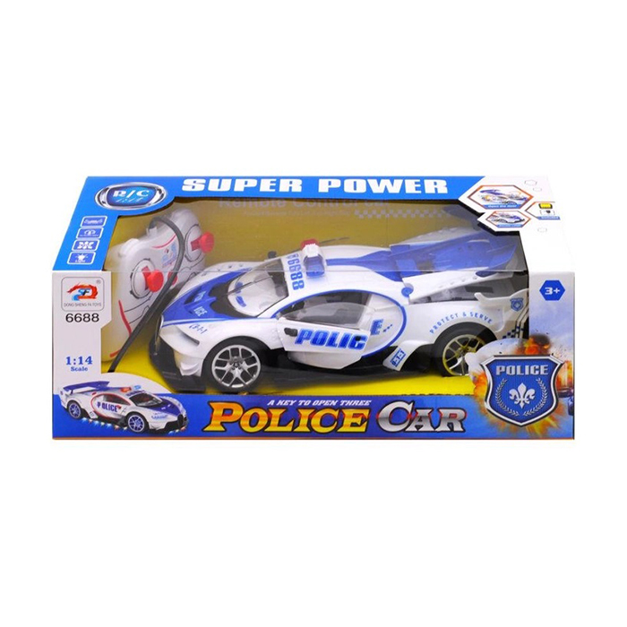 

Дитяча машинка YG Toys Police Car на радіокеруванні, з імітацією звуку та акумулятором, від 3 років, 37*13*17 см (6688-91A)