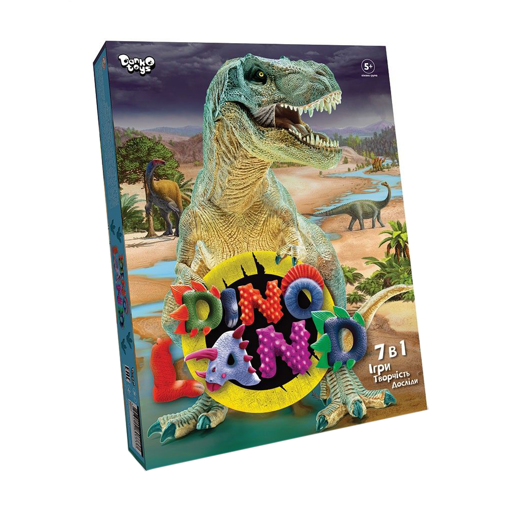 

Дитячий набір ігор та ігрових предметів Danko Toys Dino Land 7 в 1, від 3 років (DL-01-01U)